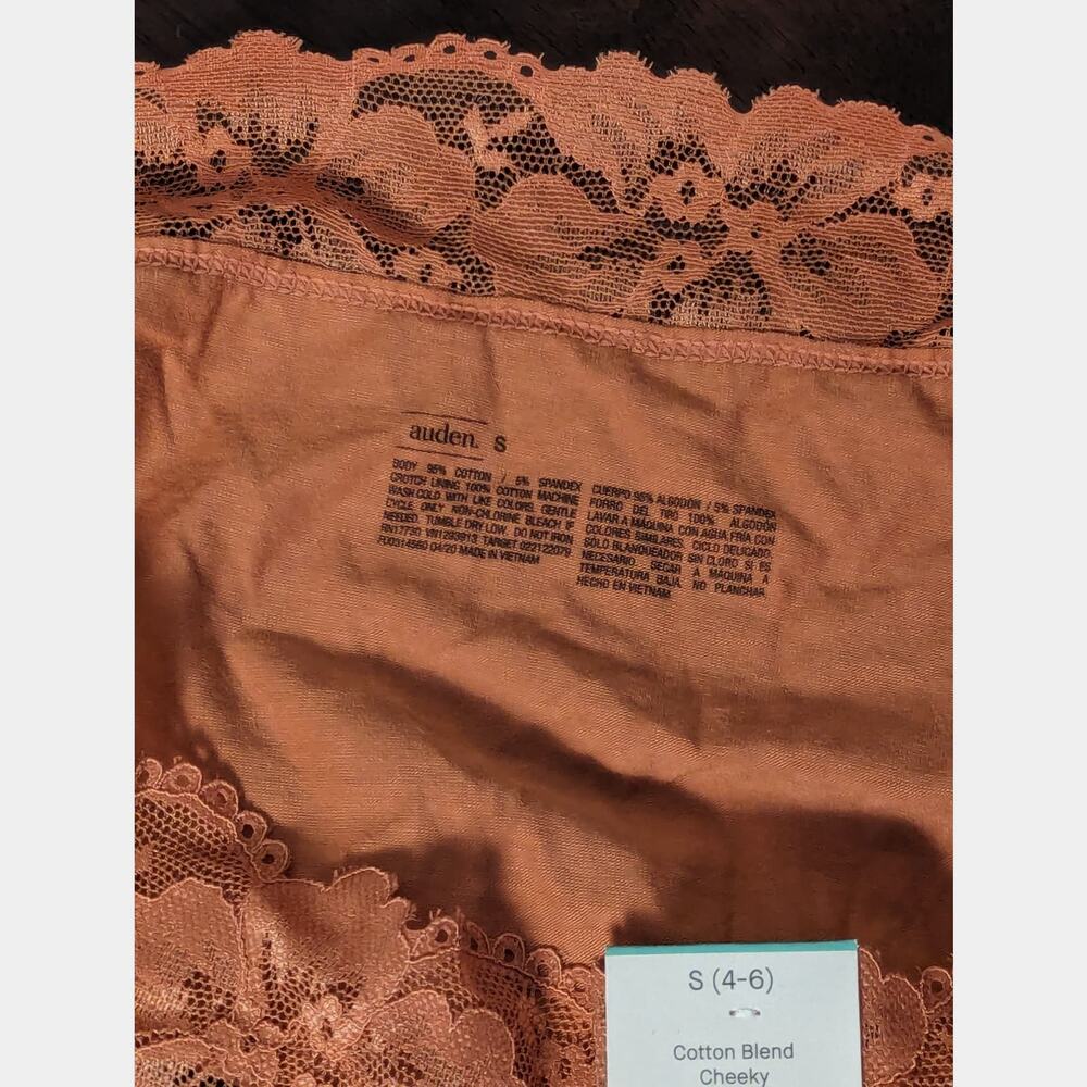 New auden Apricot Color Cotton Blend Light & Airy Cheeky Panties Size s (4-6) - Picture 3 of 6